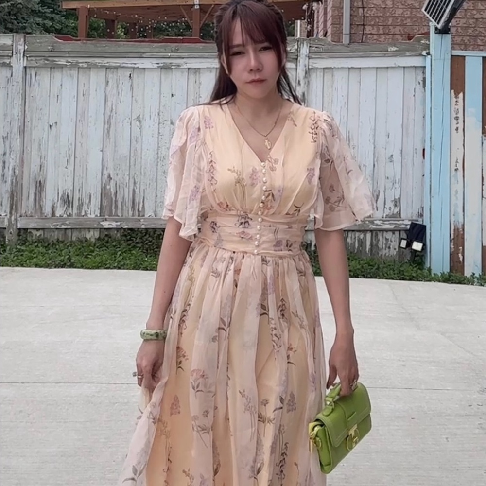 Floral Cream Dress